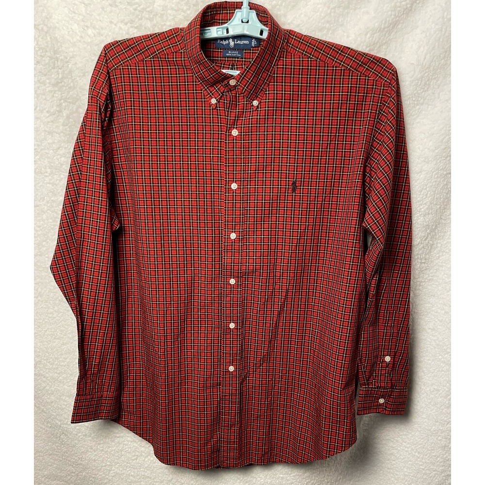 Ralph Lauren PONY CLASSIC FIT RED PLAID "BLAKE" Button up SZ Lg Casual Dadcore‎